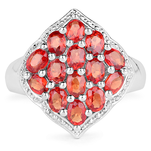2.80 Carat Genuine Red Sapphire .925 Sterling Silver Ring