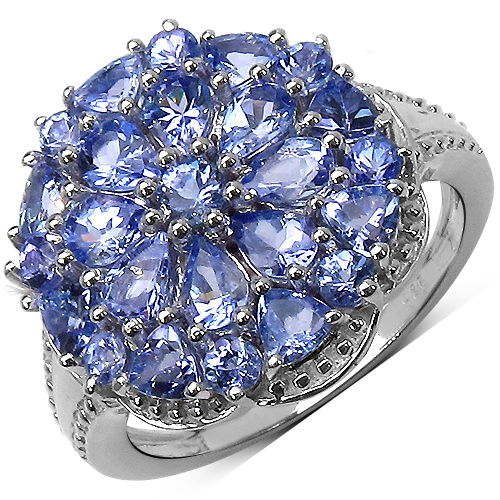 Tanzanite-2.50 Carat Genuine Tanzanite .925 Sterling Silver Ring
