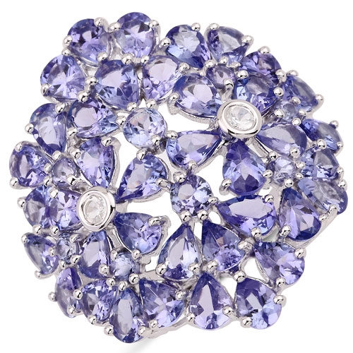 5.80 Carat Genuine Tanzanite .925 Sterling Silver Ring