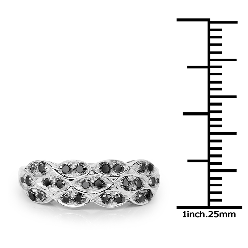 0.28 Carat Genuine Black Diamond .925 Sterling Silver Ring