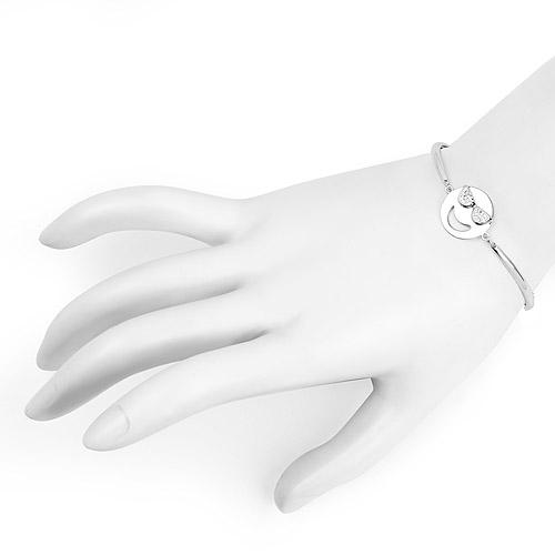 0.15 Carat Genuine White Topaz .925 Sterling Silver Bracelet