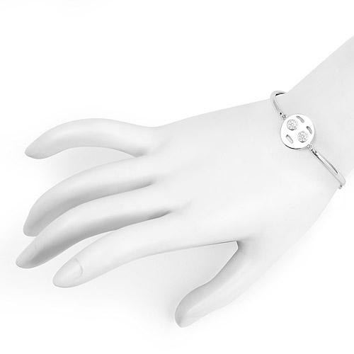0.11 Carat Genuine White Topaz .925 Sterling Silver Bracelet