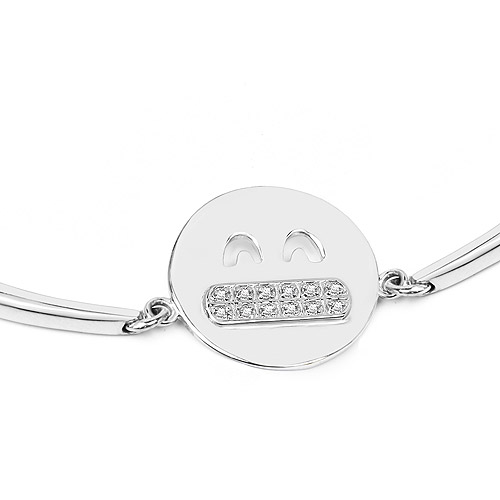 Bracelets-0.09 Carat Genuine White Topaz .925 Sterling Silver Bracelet