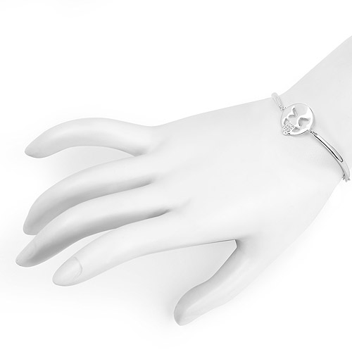 0.08 Carat Genuine White Topaz .925 Sterling Silver Bracelet