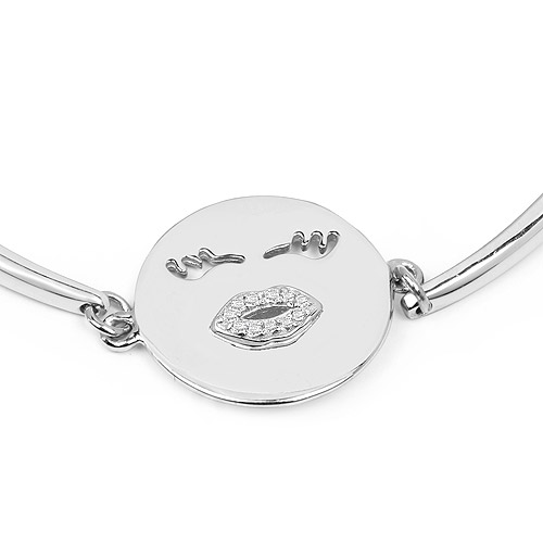 Bracelets-0.06 Carat Genuine White Topaz .925 Sterling Silver Bracelet