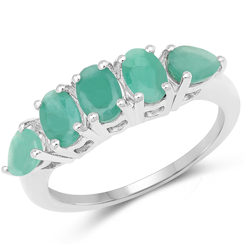 Emerald-2.23 Carat Genuine Emerald .925 Sterling Silver Ring