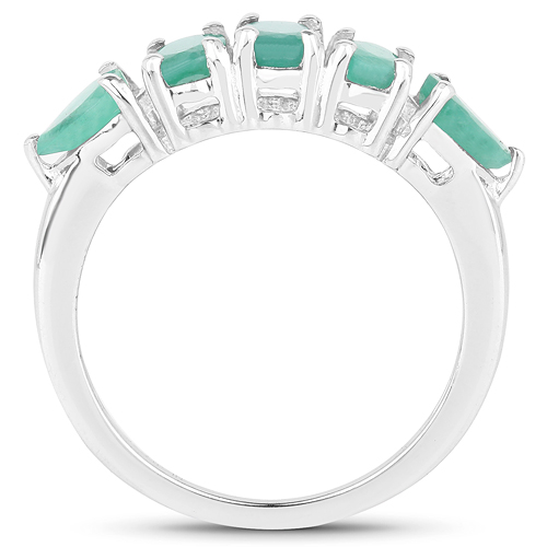 2.23 Carat Genuine Emerald .925 Sterling Silver Ring