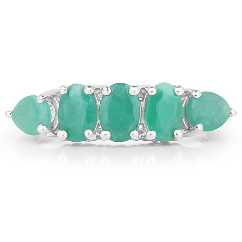 2.23 Carat Genuine Emerald .925 Sterling Silver Ring
