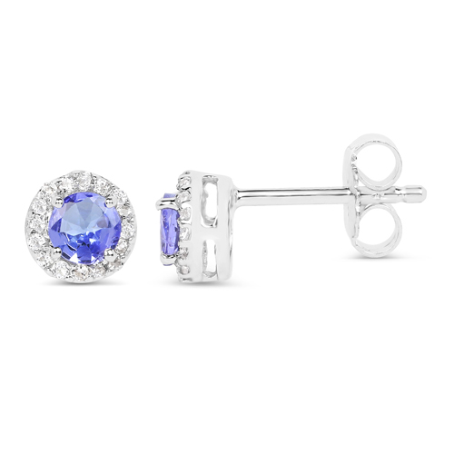 1.82 Carat Genuine Tanzanite and White Topaz .925 Sterling Silver 3 Piece Jewelry Set (Ring, Earrings, and Pendant w/ Chain)