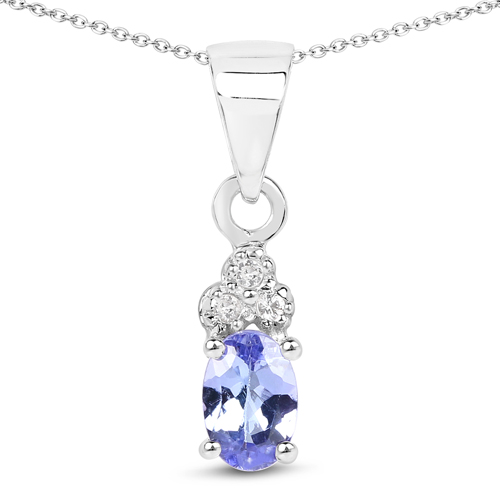 1.66 Carat Genuine Tanzanite and White Topaz .925 Sterling Silver 3 Piece Jewelry Set (Ring, Earrings, and Pendant w/ Chain)