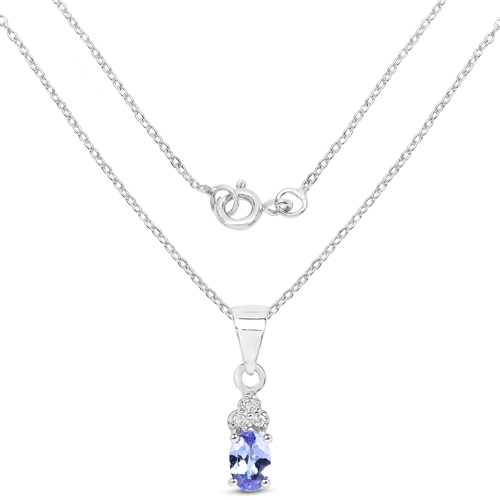 1.66 Carat Genuine Tanzanite and White Topaz .925 Sterling Silver 3 Piece Jewelry Set (Ring, Earrings, and Pendant w/ Chain)