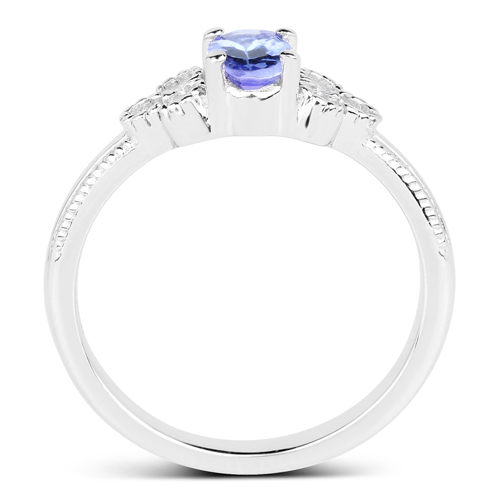 1.93 Carat Genuine Tanzanite and White Topaz .925 Sterling Silver 3 Piece Jewelry Set (Ring, Earrings, and Pendant w/ Chain)