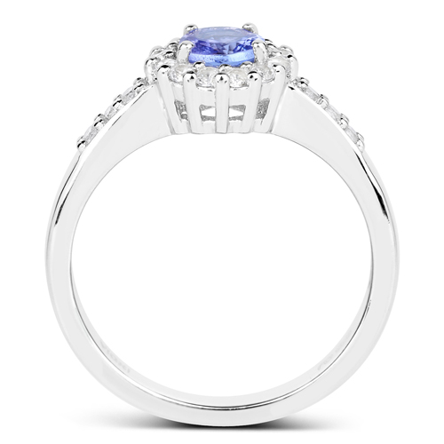 2.81 Carat Genuine Tanzanite and White Topaz .925 Sterling Silver 3 Piece Jewelry Set (Ring, Earrings, and Pendant w/ Chain)
