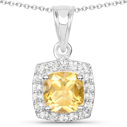 3.56 Carat Genuine Citrine and White Topaz .925 Sterling Silver 3 Piece Jewelry Set (Ring, Earrings, and Pendant w/ Chain)