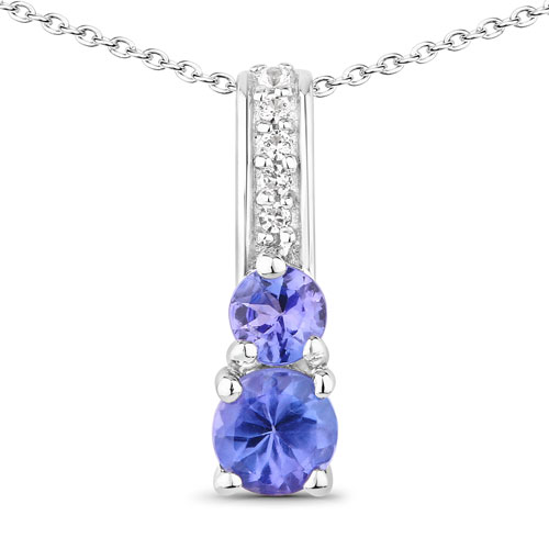 Tanzanite-0.36 Carat Genuine Tanzanite .925 Sterling Silver Pendant