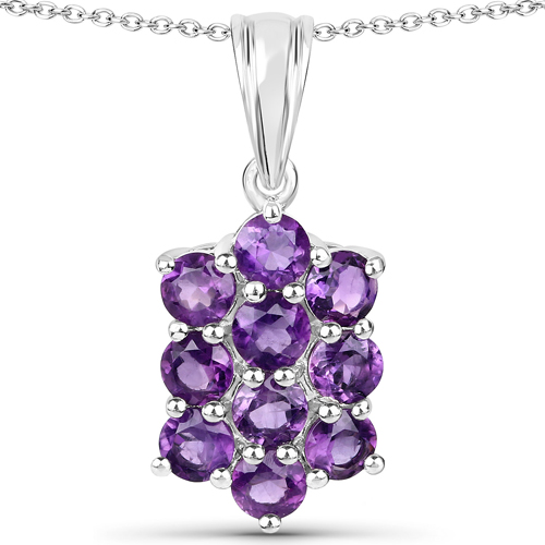 6.80 Carat Genuine Amethyst .925 Sterling Silver 3 Piece Jewelry Set (Ring, Earrings, and Pendant w/ Chain)