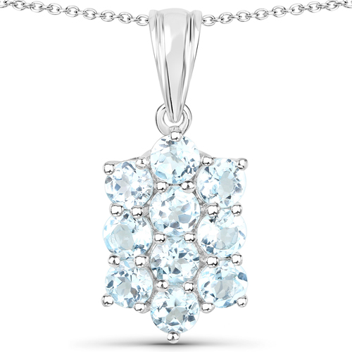 8.80 Carat Genuine Blue Topaz .925 Sterling Silver 3 Piece Jewelry Set (Ring, Earrings, and Pendant w/ Chain)