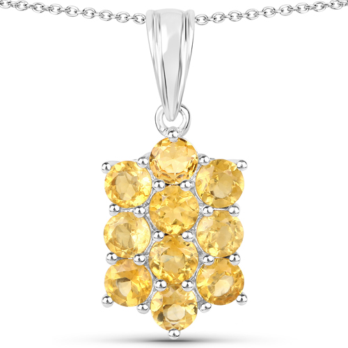 6.60 Carat Genuine Citrine .925 Sterling Silver 3 Piece Jewelry Set (Ring, Earrings, and Pendant w/ Chain)
