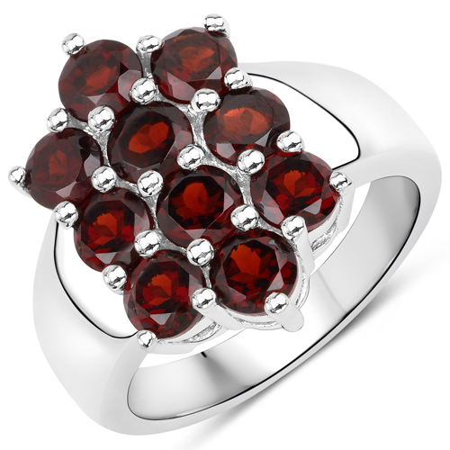 8.40 Carat Genuine Garnet .925 Sterling Silver 3 Piece Jewelry Set (Ring, Earrings, and Pendant w/ Chain)