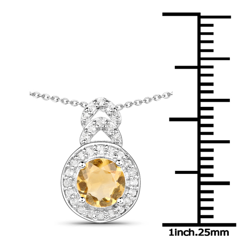 2.60 Carat Genuine Citrine and White Topaz .925 Sterling Silver 3 Piece Jewelry Set (Ring, Earrings, and Pendant w/ Chain)