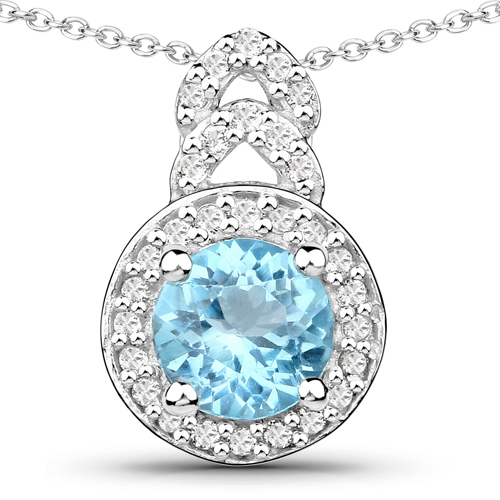 3.24 Carat Genuine Swiss Blue Topaz and White Topaz .925 Sterling Silver 3 Piece Jewelry Set (Ring, Earrings, and Pendant w/ Chain)