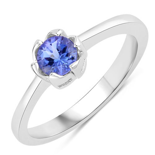Tanzanite-0.47 Carat Genuine Tanzanite .925 Sterling Silver Ring