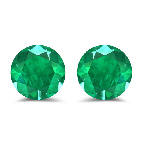 Emerald-Zambian Emerald Round 6.00mm- 2Pcs